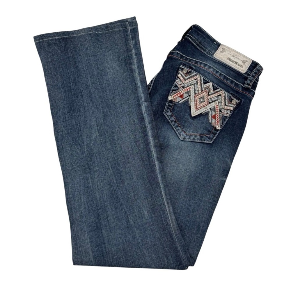 Grace in LA Womens Size 31 Bootcut Jeans Embroidered Western Boho Rodeo Cowgirl